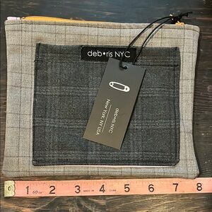 Debris NYC Gray Plaid Makeup Pouch